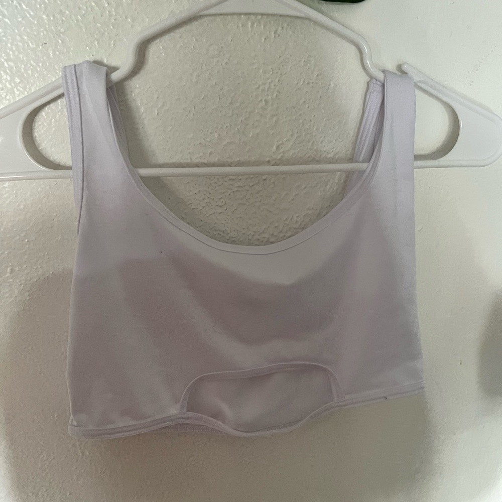 White cutout crop top